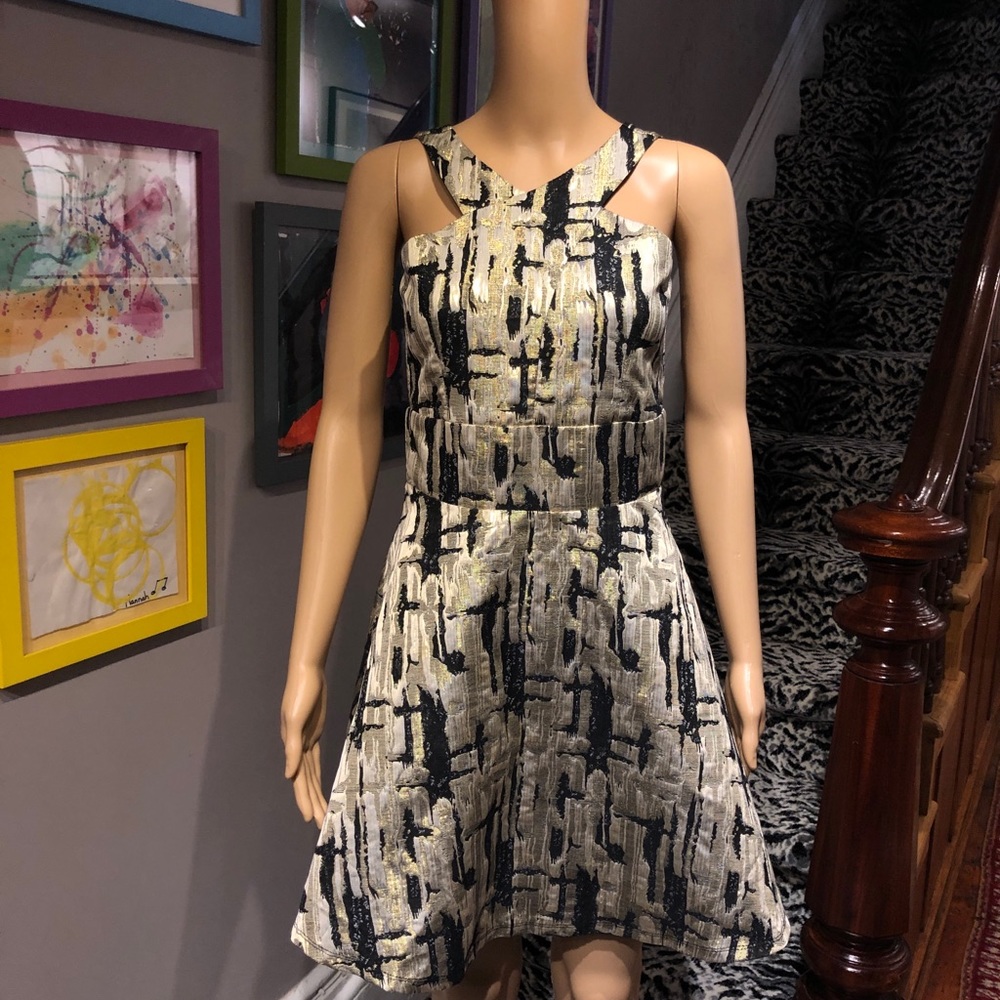 Penelope Tree Girls Gold/Black Sleeveless Dress